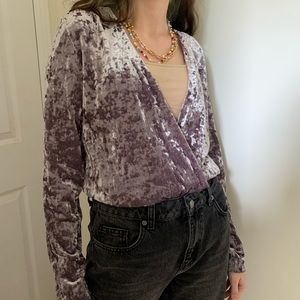 Zara velvet wrap top